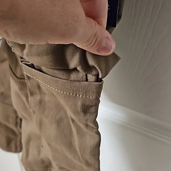 Freestyle 2 Piece Set White Button Down Blue Brown Stripe Sleeve Brown Cargo 5 - Picture 10 of 13